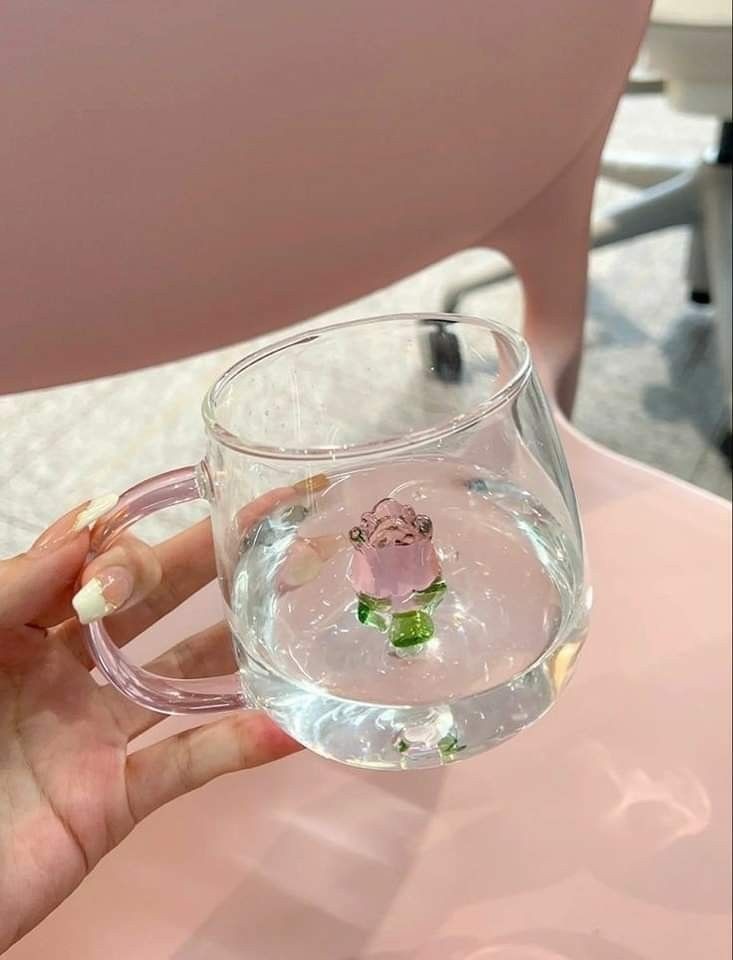 3d Transparent heat resistant glass cup