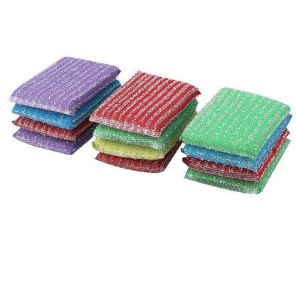 4pcs Double Sided Dishwashing Sponge (Random Colours)