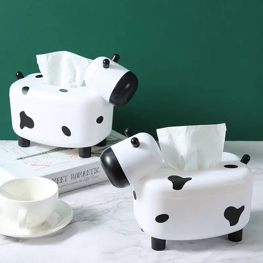 2 In 1 Cow Tissue Box With Toothpick Holder