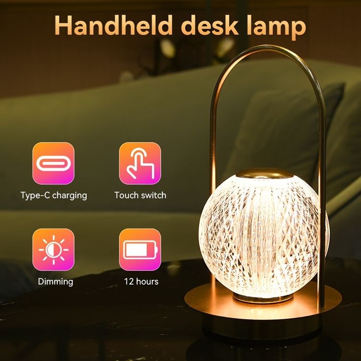 Rechargeable Handheld Sphere Table Lamp