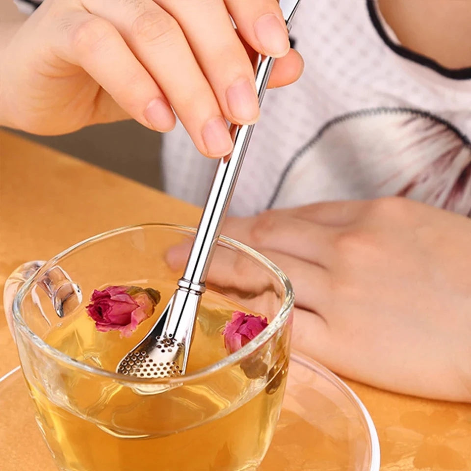 Stainless Steel Straw Filter Spoon