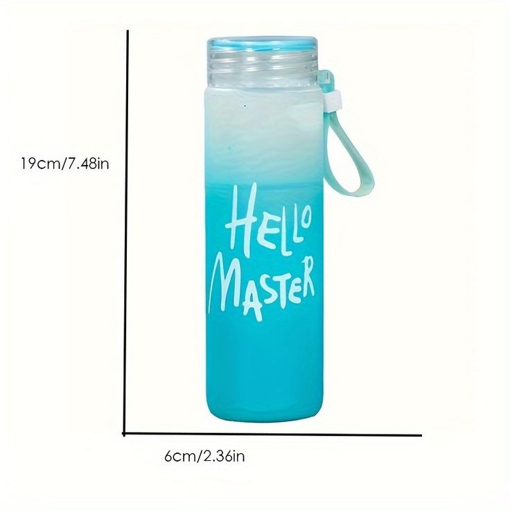 Hello Master Crystal Glass Water Bottle