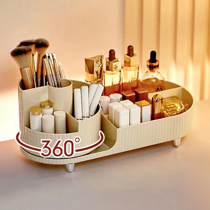 Makeup Organiser with 360° Rotating Makeup Brush Holder