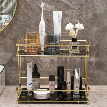 Luxury 2 Layer Countertop Bathroom Storage Rack