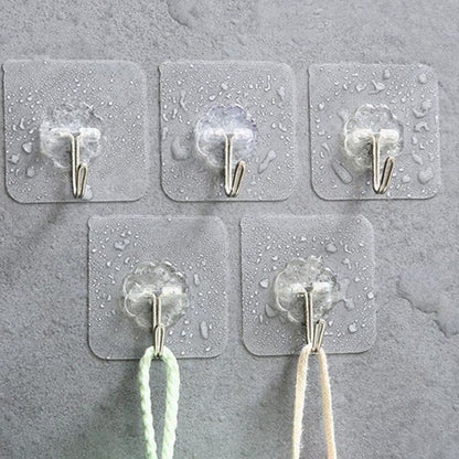 Transparent Wall Mounted Hook (10Pcs Set)