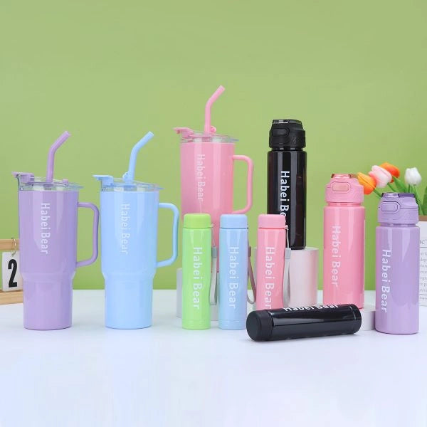 3Pcs Bottle Set With Straw