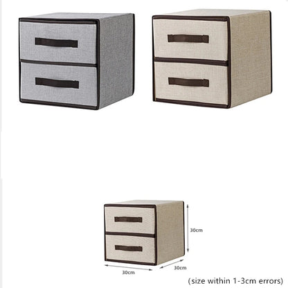 2 Drawer Fabric Storage Box Orgainzer