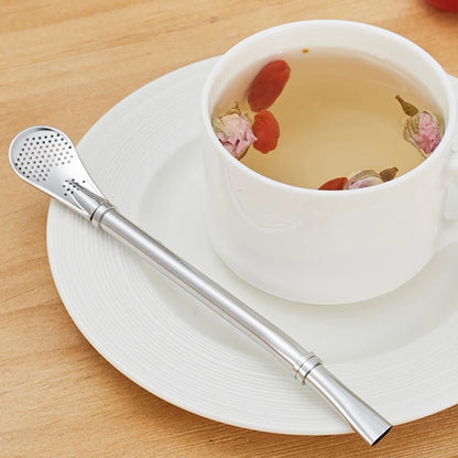 Stainless Steel Straw Filter Spoon