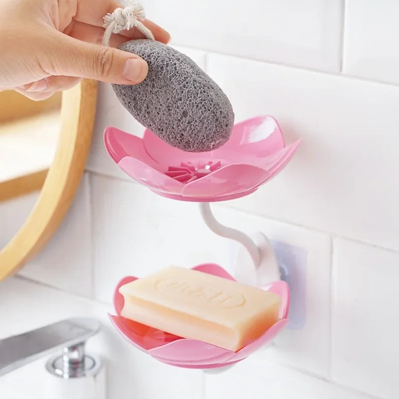 Wall Mounted Double Layer Flower Soap Dish