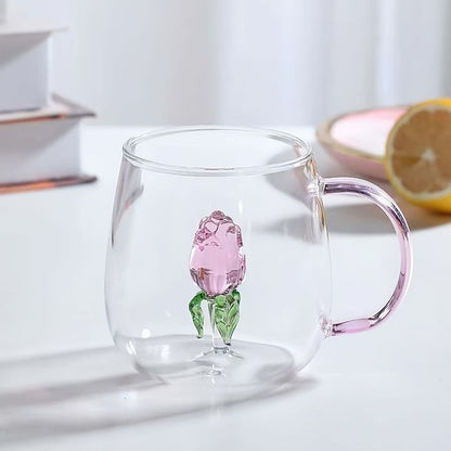 3d Transparent heat resistant glass cup