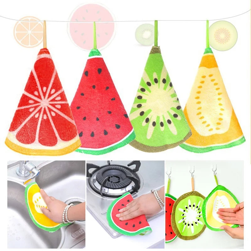 Fruit Pattern Kitchen Cleaning Towel (4pcs Set)