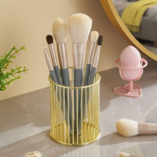 Metal Cosmetic Organizer for Makeup Brushes and Pens