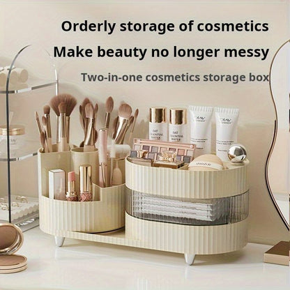 360° Rotating Multiple Compartments Makeup Storage Box