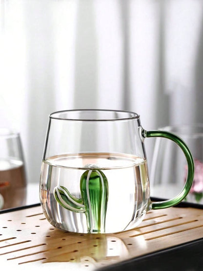 3d Transparent heat resistant glass cup