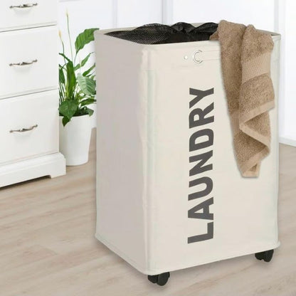 Household Dirty Laundry Clothes Storage Basket with Wheels
