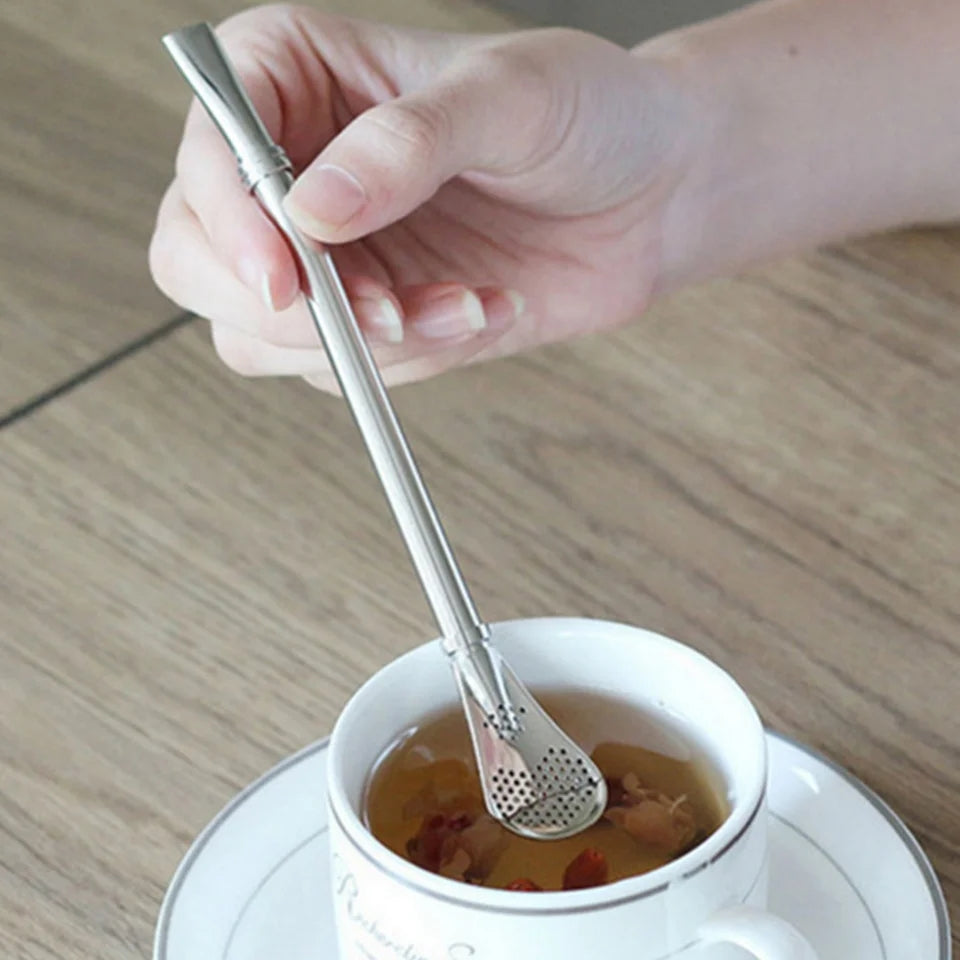 Stainless Steel Straw Filter Spoon