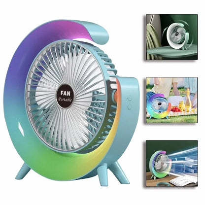 G shape rgb light fan