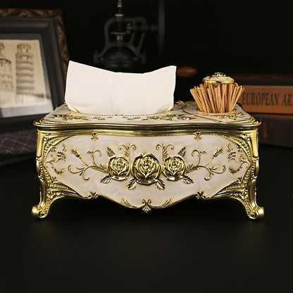 Luxury Tissue Box With Toothpick Dispenser