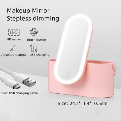 Cosmetic Organizer With Led Mirror