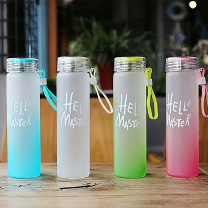 Hello Master Crystal Glass Water Bottle