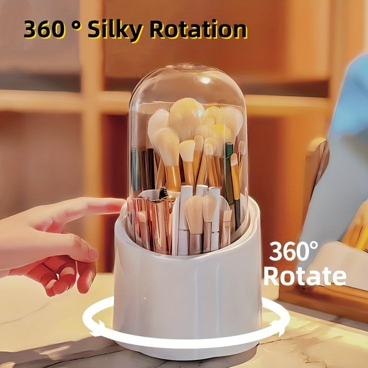 Covered Rotating Round Brush Holder