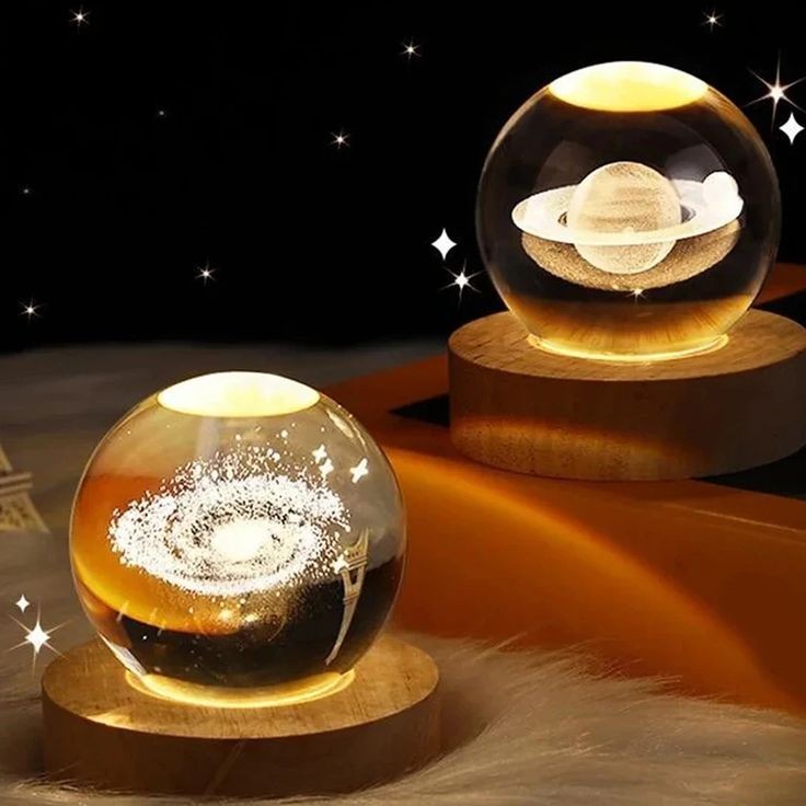 3D Galaxy Crystal Ball Night Lamp