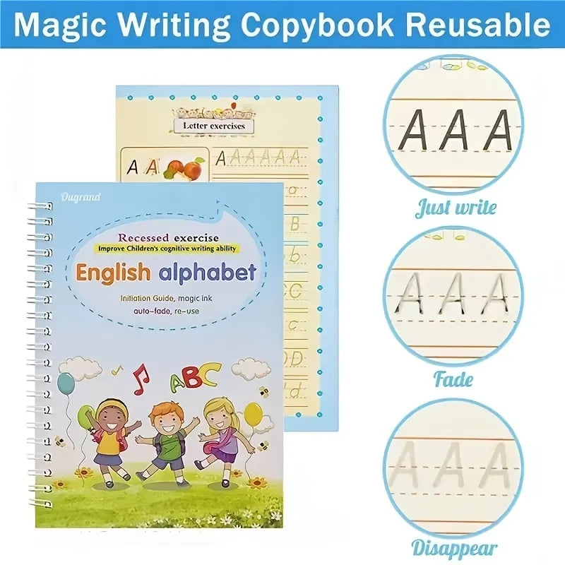 4 Magic Copybooks Children's Reusable Writing Practice