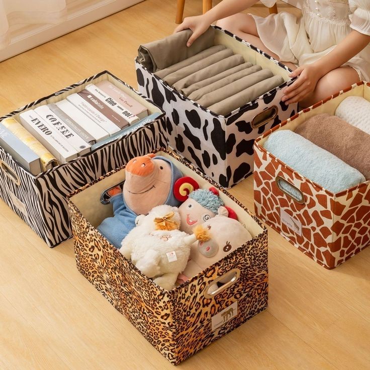 Multifunctional animal pattern cloth storage box