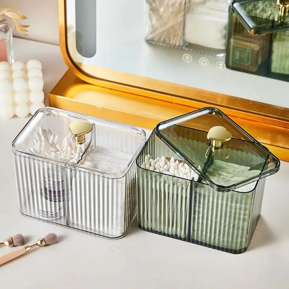 Cotton Bud Holder And Cosmetics Organizer