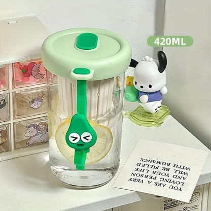 420ml Cute Drinking Cup with Straw Tea Infuser