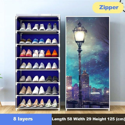 7 Layers Printed Shoes Rack