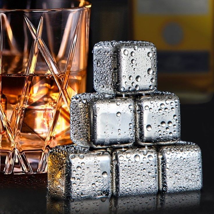 6 Cube Reusable Steel Ice Cube Tray