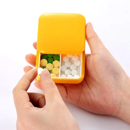 Portable 2 Gird Medicine Box