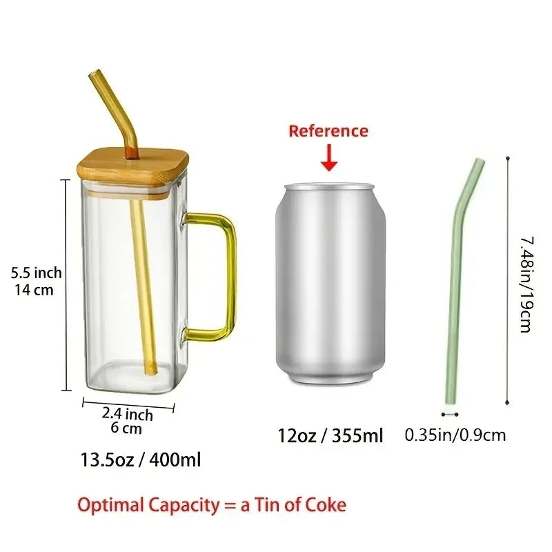 Glass Mug With Lid And Straw