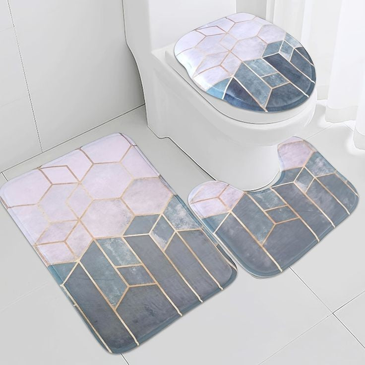 3pcs Super Absorbent Bath Matt Set