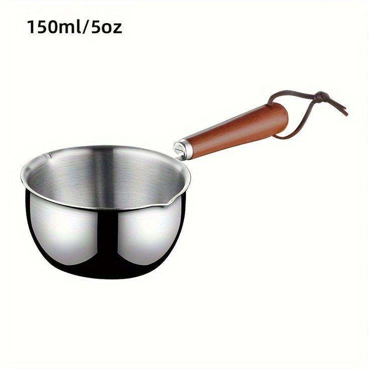 Stainless Steel Hot Oil Pot with Wooden Handle