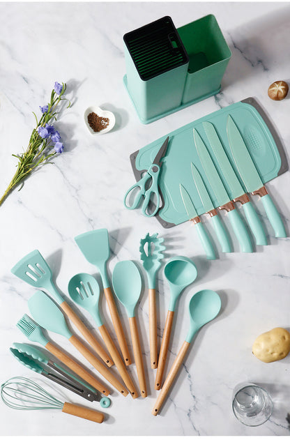 Silicone Cookware Spoon Sets (19pcs)