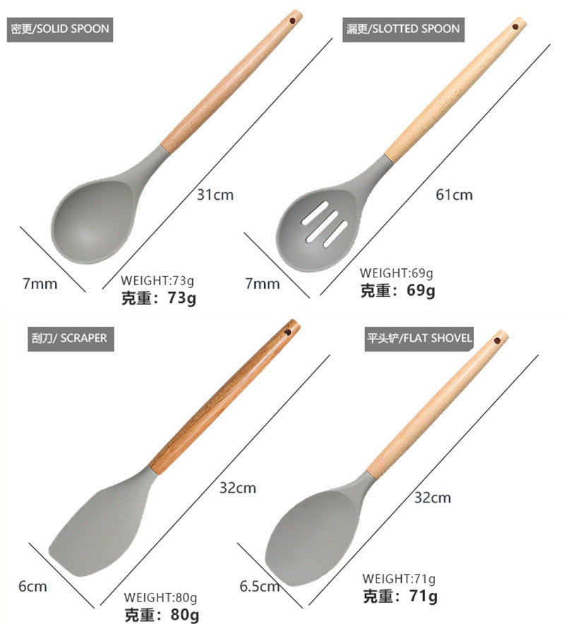 Silicone Cookware Spoon Sets (19pcs)