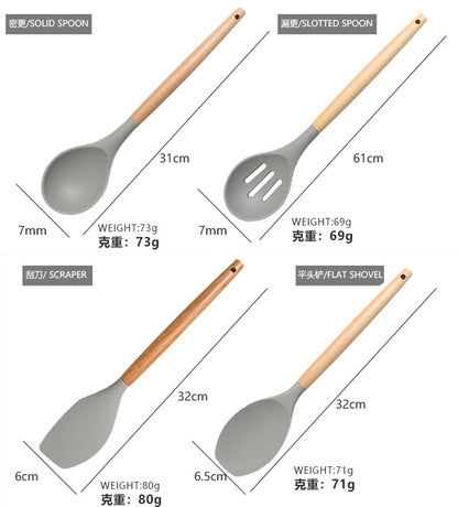 Silicone Cookware Spoon Sets (19pcs)