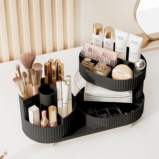 360° Rotating Multiple Compartments Makeup Storage Box