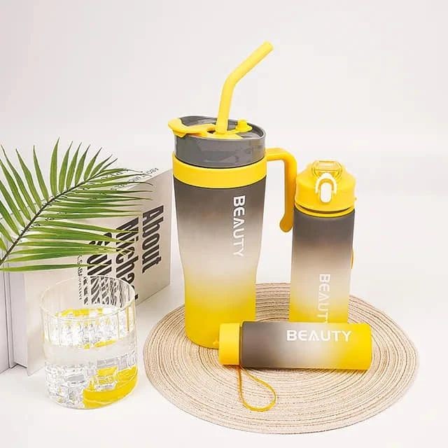 3pcs Gradient Colour Water Bottle Set