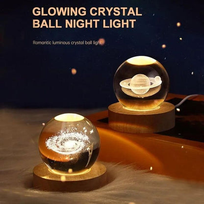 3D Galaxy Crystal Ball Night Lamp