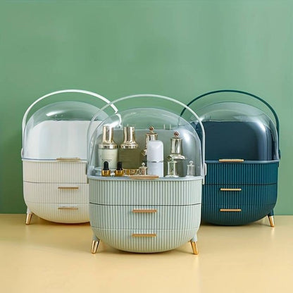 Large Capacity Cosmetic Organizer With Brush Holder