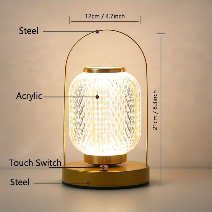 Metal Lantern Crystal Lamp