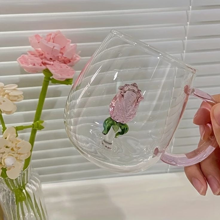 3d Transparent heat resistant glass cup