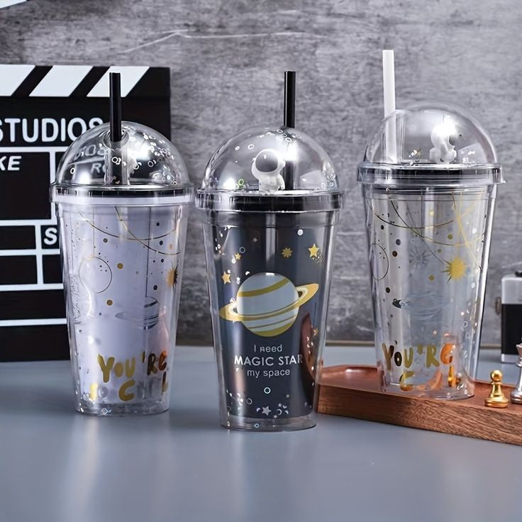 Astronaut Double Layer Starry Sky Printed Tumblers