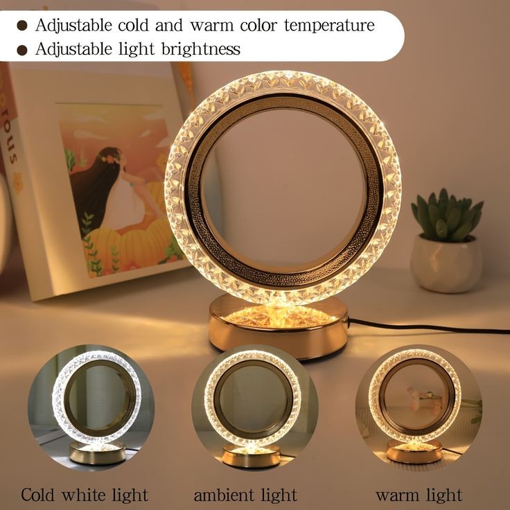 Rechargeable LED Circle Crystal Lamp