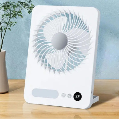 USB desktop folding fan and lamp