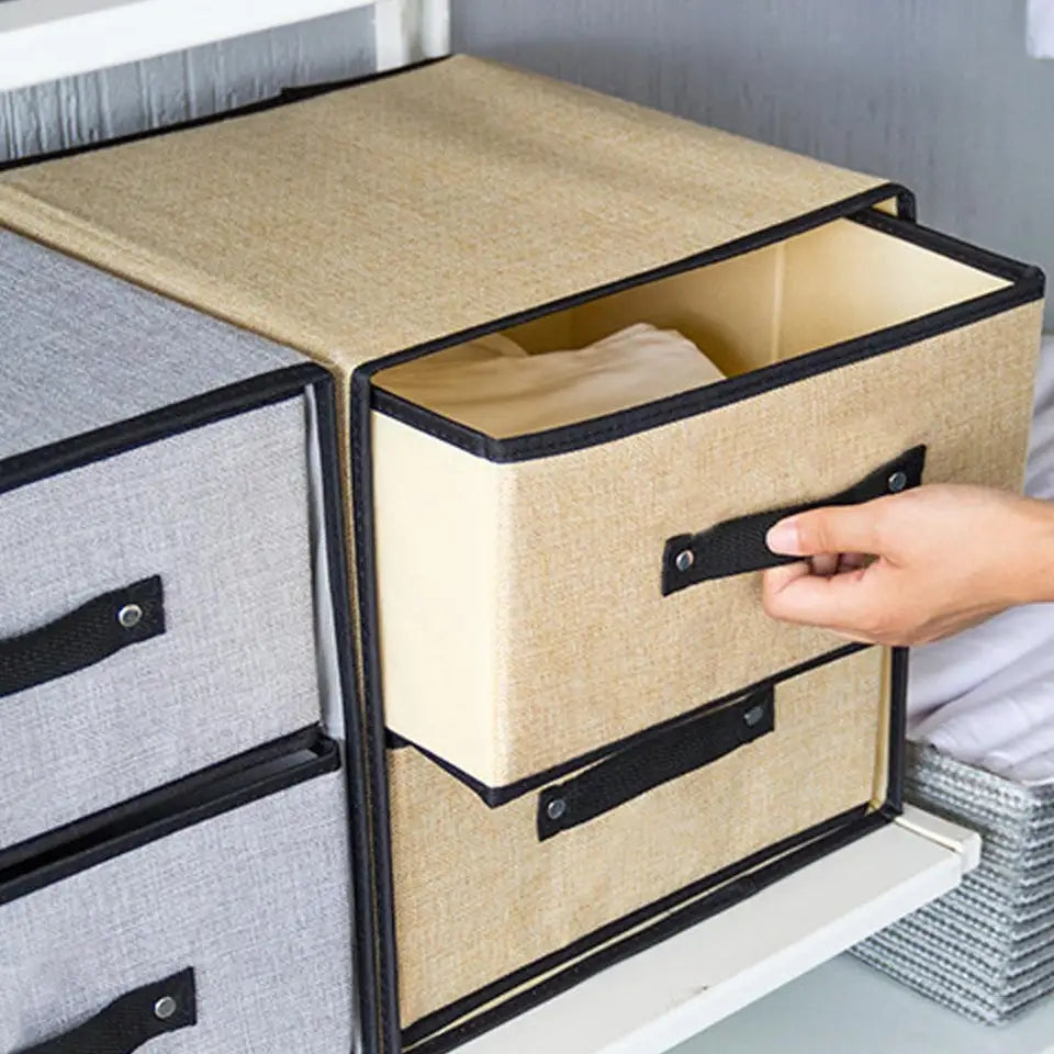 2 Drawer Fabric Storage Box Orgainzer