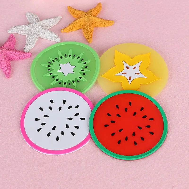 Silicone Fruit Shape Coasters 6 Pieces